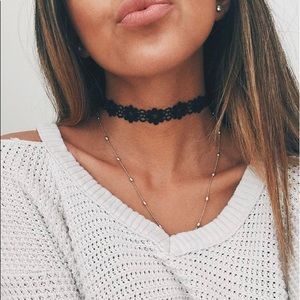 Black Flower Choker